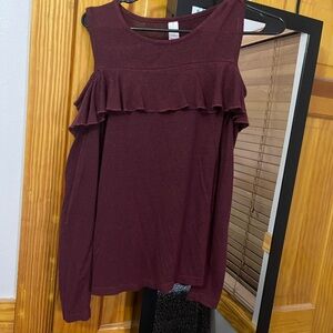 No Boundaries Red Ruffled Sleeveless Tank Top